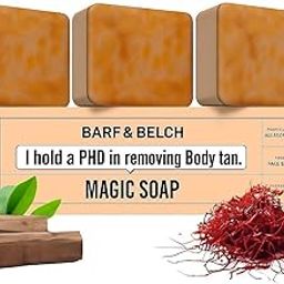 Sandalwood & Saffron Magic Soaps For Bath (300 Gms Pack Of 3) | Paraben Free | Chandan & Kesar Bath Soap | Handmade Soaps For Glowing | Skin Brightening Soap For Men & Women premium Brand Shop -- & BARF & BELCH-17