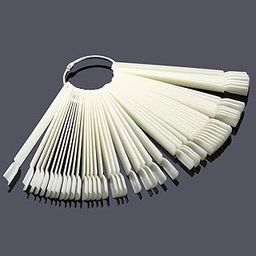 MR.THIND STORE 100 Pieces Nail Art Polish Display Practice Stick with Metal Split Ring Holder - Fan Shape Finger Clipper Nail Art Tips Display Swatches Nail Polish Color Board Card Plates Practice Templates-2