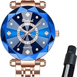 Ladies Watch Rose Gold Diamond Studded Dainty Stainless Steel Quartz Watches for Women Minimalist Waterproof Fashion Womens Watch-image-77