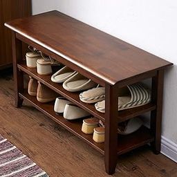 Indigo interiors Solid Wood 2 Tier Shoe Rack, Shoe Storage Organizer for Front Door Entrance, Entryway, End of Bed Bench for Entry, Bedroom, Closet, Living Room, Hallway-image-7