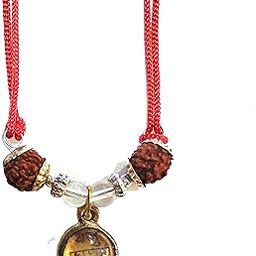 Dhanu Rashi Yantra Kavach Brown Crystal 5 Faced Rudraksha Locket Pendant for Sagittarius Zodiac for Men and Women…..-image-58