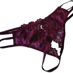 5xSexy Stretch Lace Open Front G String T back Thong Underwear Panties Wine-image-29