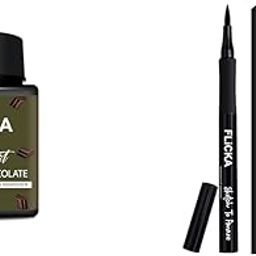 FLiCKA Dip & Twist Nail Polish Remover| Acetonefree | Easy Removal | 100% Vegan & CrueltyFree| Enriched With Vitamin E, 05 Chocolate, 80ml Sketch to AmazeWaterproof Eyeliner Pen Black 1.5gm-image-68