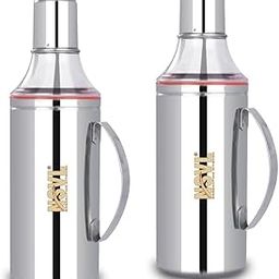 Nsvl Stainless Steel Oil Dispenser with Nozzle 1 Litre (1000 ml) | Oil Container | Oil Pourer | Oil Pot | Oil Can| Oil Bottle with Handle (PACK OF 2)-27