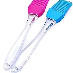Set of 2 Kitchen Silicon Flat Pastry Brush Multi Purpose Silicon Oil Cooking Brush for Grilling, Tandoor and BBQ (Multicolor)-8