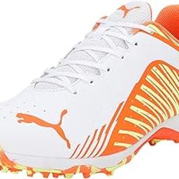 Puma Mens 22 FH Rubber White-Ultra Orange-Fast Yellow Cricket Shoe - 6 UK (10678905)-10
