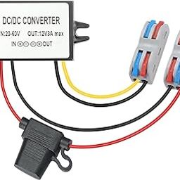 YUNKOZAND 20V-60V to 12V 3A 36W Buck Converter, 20-60V to 12V DC/DC Buck with Terminal Block-16