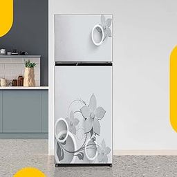 Decor1ders Fridge Wallpaper Sticker for Home Decoration | DIY Self Adhesive Fridge Sticker | Size 60x160 Cm | Fits Single & Double Door Fridges Slatey Flower Stylish Fridge Stickers for Old Fridge-image-12