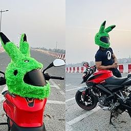 SRPHERE Funny Piikachuu Design Bunny Helmet Cover Stylish Biker Rider for Full Helmet-image-64