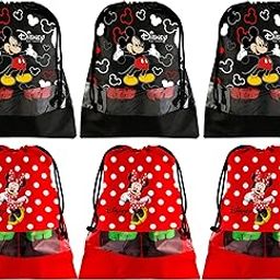 Portable Travel Shoe Bags Dust-Proof Shoe Organizer Space Saving Storage Bags, Disney Print (Set of 6,Black & Red) -HS_35_KUBMART18016-image-45