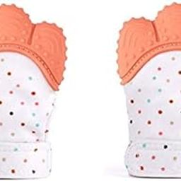 Koochie-Koo Printed Infant Teething Mittens Food Grade Silicone Self Soothing Teether Gloves Toy for Babies of 3-18 Months (Pack of 2, Orange)-picture-13