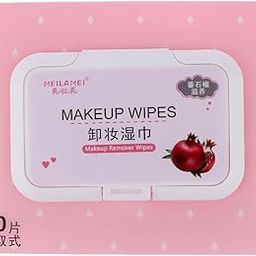 MYADDICTION 50pcs/Pack Mild Facial Cleansing Towelettes Makeup Remover Wipes Guava Flavor-image-1