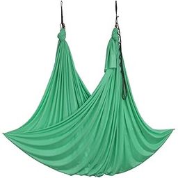 Wellsem Deluxe L:5.5 Yards W:3 Yard Yoga Flying Swing Aerial Yoga Hammock Silk Fabric for Yoga Bodybuilding(5mx2.8m) (Light Green)-image-54