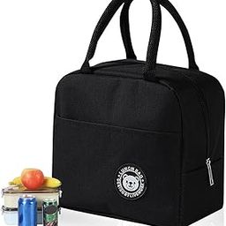 Gtwinsone Lunch Bag for Women 6L Small Insulated Lunch Bag Foldable Thermal Bag Mini Lunch Cool Bag for Men Girls Ladies Lunch Bags Picnic Work School (Black)-image-36