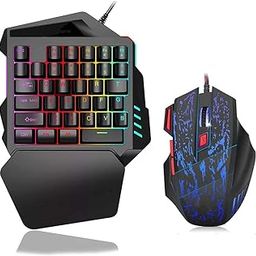 Ubervia J50 One-Handed Gaming Keyboard 35 Keys LED Backlight + Wired Gaming Mouse with Breathing Light 5500 DPI 7 Button Keyboard and Mouse Combo-image-31