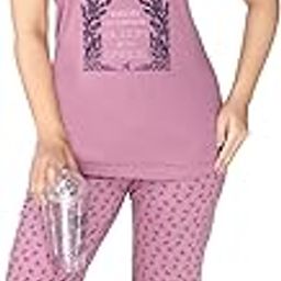 Polycotton Casual Summer Wear Round Neck Printed Nightsuits for Women's (4001)-image-19