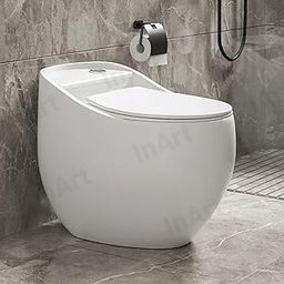 InArt Designer One-Piece Ceramic Western Toilet, Soft Close Seat, S-Trap, Floor Mounted for Modern Bathrooms-picture-19