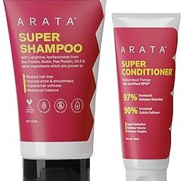 Arata Essential Care Super Duo Travel Pack | Super Shampoo & Conditioner | Reduces Hair Fall, Adds Shine, Volumizes | With Keratin, Biotin & Argan Oil | Paraben & Sulphate Free | 200ML-image-98