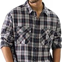 Plaid: Insignia Men and Boys Long Sleeve Collared Neck Button Down Cotton Relaxed Fit Shirts-image-30