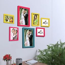 Rousrie Colorful Photo Frames for Wall Decoration, Acrylic Top, Multiple Sizes, Set of 7-image-69