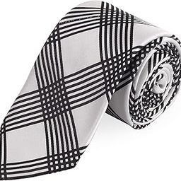 Delightful Squares White Colored Microfiber Necktie For Men-image-39