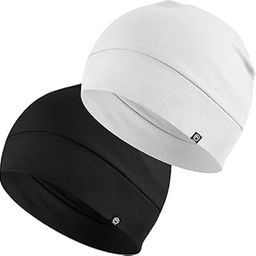 Cotton Skull Caps for Men and Women,2-Pack Lightweight Beanie Sleep Hats Breathable Helmet Liner Biking Running Cycling-image-85