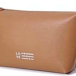 Yashodhara Enterprise Triangle Makeup Bag Dumpling Travel Bag Small Makeup Bag Mini Cosmetic Bag for Women Waterproof Makeup Pouch with Zipper Portable Makeup Organizer Bag Leather Small Bag(Brown)-image-37