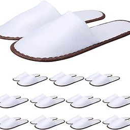 Homarket Spa Slippers-12Pairs Disposable Slippers,Washable Disposable Fluffy Guests Slippers for Home,Hotel Use,Spa, Party Guest,Hotel and Travel,Fits Most Men and Women-White-image-23