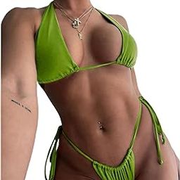 Bikini Sets for Women Sexy 2 Piece Bathing Suits Halter String Triangle Bikini Thong Swimsuit Beach Swimwear-picture-48