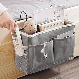 Bed Organizer Hanging With Metal Hooks, Bed Storage Pocket For Top Bunk Dormitory Bedside Storage For Books Phones Remote Control, Pack Of 1-image-66