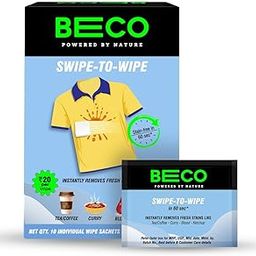 Beco Instant Stain Remover Wipes - Pack of 10 | On the Go Stain Remover Wipes | Swipe to Wipe Stains in 60 seconds-15