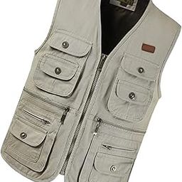 Camera Vest, Multi Pockets Cargo Vest Cotton Smoothing Zipper Exquisite Color for Camping (XL)-3