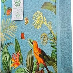 LAKS - Gift bags - Paper Bags - Paper Bags For Return Gifts - Return gift bags - Gift bags Medium Size - 12x10x4 inch - With Seed Paper Thank You Card-Pack Of (Blue, Pack of 5)-78