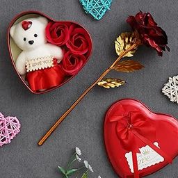 perpetual Heart Shaped Gift Box with Teddy and Roses Gift for Valentine Day Birthday Anniversary Red Rose Flower, Teddy and Rose Day Gift for Boyfriend Girlfriend (TeddyBox and Red Rose)-image-89
