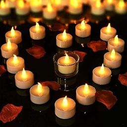 BUNDLEPRO Plastic Led Tea Light Candles Pack of 24 for Diwali Pooja & Christmas Decorations | Battery-Operated Flameless and Smokeless Decorative Lightings, White-image-55
