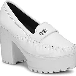 Commander Shoes High Heel Pull on Belly Pump Shoe for Girls and Women (852 White 7UK)-picture-21