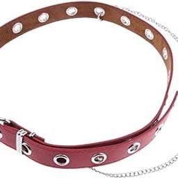 Jazzy Pearls®Womens Punk Hollow Leather Waist Belt for Jeans Pants with Metal Chain Red|Clothing, Shoes & Accessories | Womens Accessories | Belts|1 Piece Waist Belt with Metal Chain-image-27