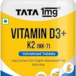 Tata 1mg Vitamin D3 + K2 (MK-7) (60 Count (Pack of 1)-4