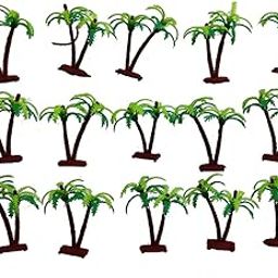 BITONA® 15 Piece Artificial Mini Plastic Coconut Tree for Project Making and Decoration (15 Counts)-4