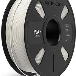 NUMAKERS PLA+ 3D Printer Filament, 1.75mm, Dimensional Accuracy +/- 0.03 mm, 1 kg Spool (2.2 lbs), Compatible with Most FDM Printers (Cool White)-image-81