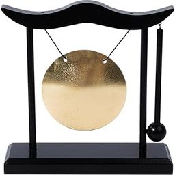 MERISHOPP Desktop Gong Tabletop Black Wooden Stand Art Adornment Collectible Gong Bell|Home & Garden|Home D?©cor|Figurines-image-15