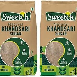 Sweetch Natural Khandsari Sugar (Raw cane Sugar) 1Kg Each Pouch Pure Desi Khand, Unrefined & Unprocessed, Low GI, No Chemical, Sulphur & Bleach Free | For Baking & Cooking with natural sweetness (Raw Can Sugar), Pack of 2)-image-10