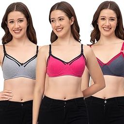 Cotton Non-Padded and Non-Wired Maternity Nursing Feeding Bra for Women |Post Pregnancy Easy to Breastfeed | Cup Size: C-image-4