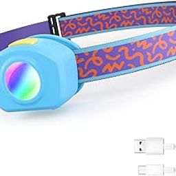 EverBrite LED Headlamp Rechargeable Kids Headlamp with RGB Mode and Adjustable Headband, 3 Modes Multicolor Headlamp for Kids, Bright Kids Head Lamp for Camping, Reading, Exploring, Parties-image-20