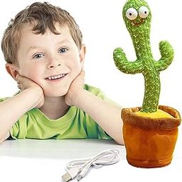 SHINETOY TikTok Dancing Cactus Plush Toy USB Charging,Sing 120pcs Songs,Recording, Repeats What You say, Colored Lights, Gifts for Boys and Girls-24