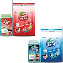 FRESH MELTZ Oral Hygiene Mouth Freshener Sugar Free Paan & Mint Flavoured Breath Strips (25 Strips) - Mint 6Pk + Paan 6Pk - Pack of 12-image-56