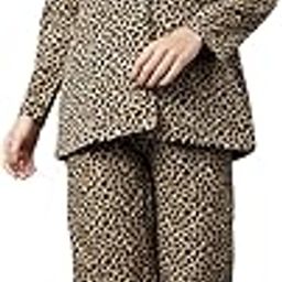 Women's Relaxed Fit Animal Print Blazer & Pant Co-Ord Set with Two Pockets|Full Sleeves Cord Set|Two Piece Western Suit for Ladies|Girls Casual Outfits|Fashionable for Party (Brown)-image-28