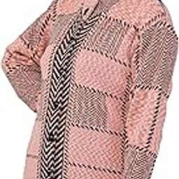 Women Woolen Long Coat Warm Fabric Cardigan Winter Wear Pure Wool Thick Sweater for Women 100% Rainbow Wool Free Size Cotty Fully Warm Cardigans with Side Pockets (2XL, LIGHTCHERRY)-picture-45