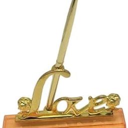ATORSE 4xWedding Signing Pen with Plated Metal Love Holder Party Pen Set Gold-image-51