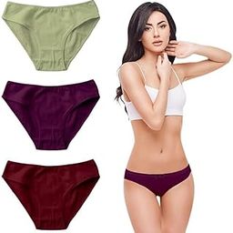 Women's Medium Coverage Super Combed Cotton Mid Waist Bikini with Concealed Waistband (Pack of 3_Colors & Prints May Vary)-image-30